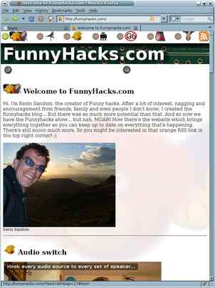 A really old screenshot of my first FunnyHacks website.